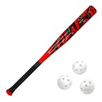 Ortiz34 Bat & Ball Set - Graffiti Plastic Bat & Ball Homerun Set- David Ortiz Backyard Baseball Set for Youth, Kids, Teenagers, Adults (Bat & Ball Set, Red)