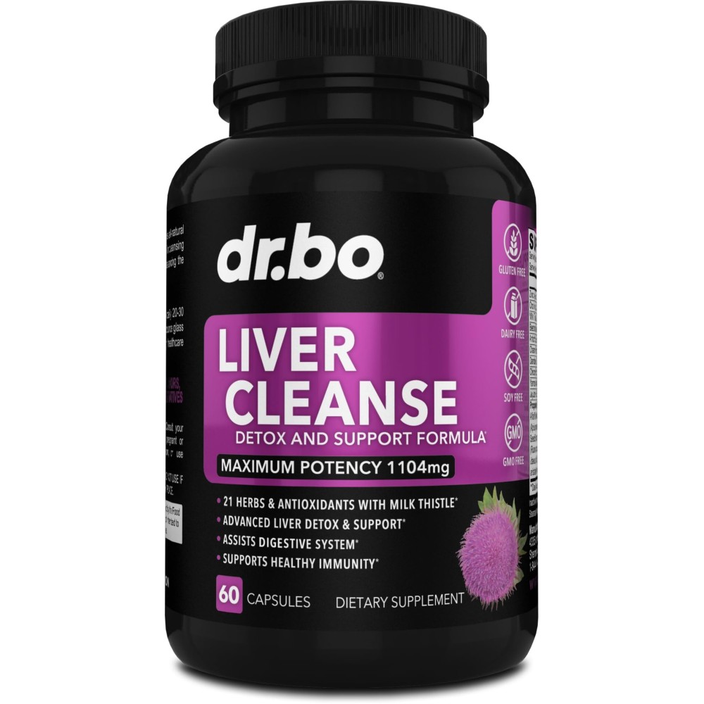 Liver Cleanse Detox Support Supplement - Complete Health Repair Pills with Artichoke, Berberine, Turmeric Herbs - Aid Gallbladder Care Formula Capsules & Natural Milk Thistle Dandelion Supplements