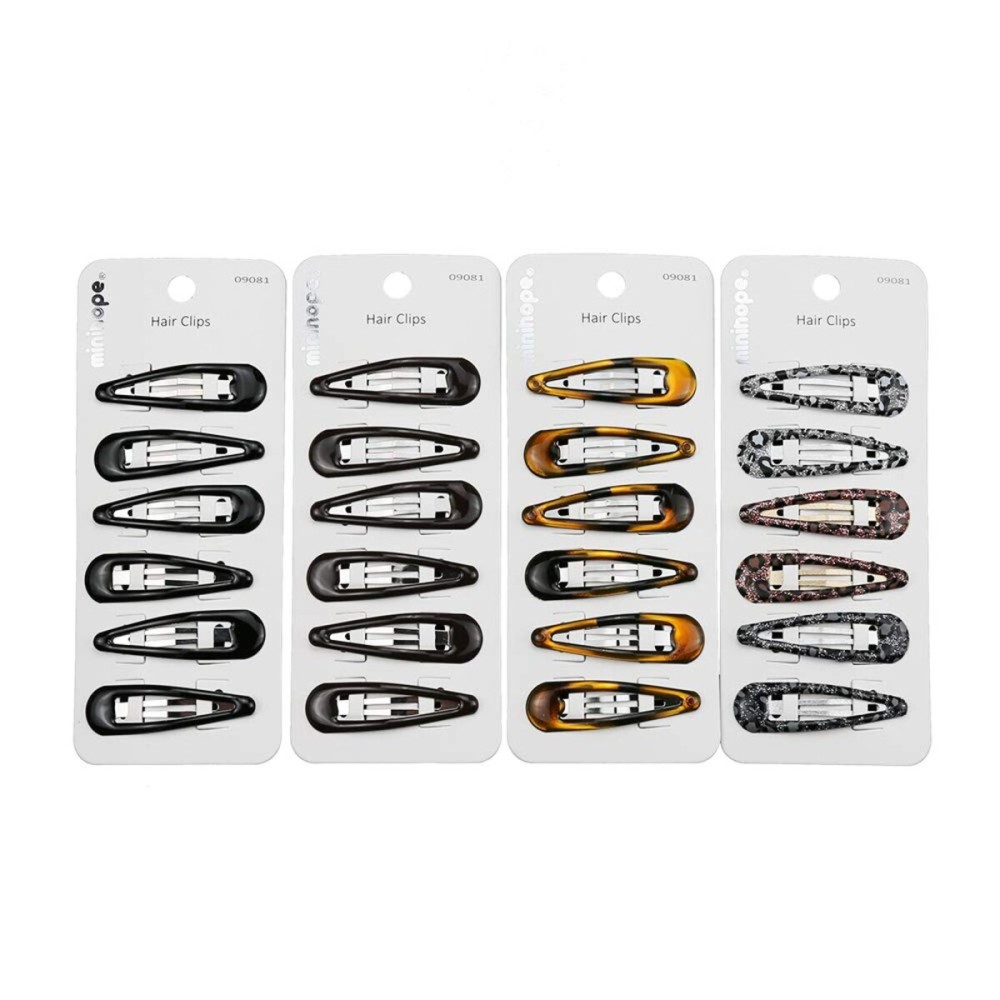 minihope Classics Contour Hair Clip for women, hair barrettes for Girls,keep loose hairs bangs and flyaways away from face.5cm,24 Count (Pack of 1)