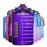 SLUXKE Gallon Water Bottle with Straw and Time Marker, 128oz BPA Free Big Water Jug, LeakProof Purple