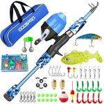 ODDSPRO Kids Fishing Pole - Kids Fishing Starter Kit - with Tackle Box, Reel, Practice Plug, Beginner\'s Guide and Travel Bag for Boys, Girls