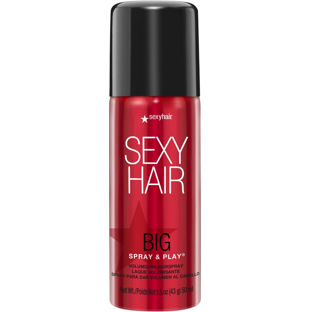 SexyHair Big Spray & Play Volumizing Hairspray Travel Size, 1.5 Oz | Hold and Shine | Up to 72 Hour Humidity Resistance | All Hair Types