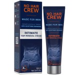 No Hair Crew Intimate/Private At Home Hair Removal Cream for Men - Painless, Flawless, Soothing Depilatory for Unwanted Coarse Male Body Hair, 100ml