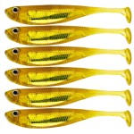 Soft Fishing Lures Paddle Tail Swimbaits Minnow Bait Shad Lure Soft Plastic Lure for Bass Fishing 1/11oz 2.75 6Pcs (6Pcs Color 02)