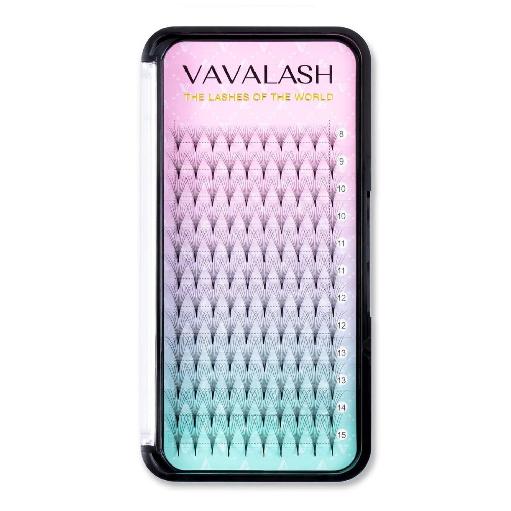 Eyelash Extensions 3D 4D 5D 6D 8D 9D 10D Thickness 0.07/0.1 C/D Curl Eyelashes Middle Stem & Long Stem Heat Bonded Premade Fans Russian Volume Lash Extensions Supplies (Middle Stem 8D-0.07-D-10mm)