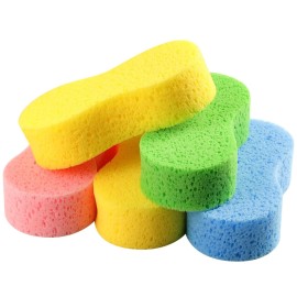 Temede 5-Pack Car Wash Sponges, 9.1 x 4.3 x 2.4 Large Sponges, Extra Thick Foam Kit for All-Purpose Cleaning, Ideal Washing Sponges for Kitchen, Bathroom, Household