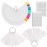 JASSINS 150 Pcs Nail Swatch Sticks with Ring and Number posted, Clear Fan-shaped Nail Art Polish Practice Display Tips Nail Sample Sticks, Nail Practice Color Display Polish Board