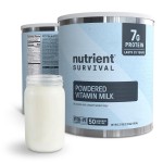 Nutrient Survival Vitamin Powdered Milk, Freeze Dried Prepper Supplies & Emergency Food Supply, 21 Essential Nutrients, Soy & Gluten Free, Shelf Stable Up to 25 Years, One Can, 50 Servings