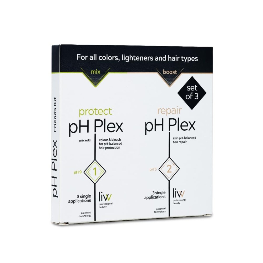 LIW pH Plex Steps 1&2 Protect & Repair Hair Care Treatment - Use with Home Hair Color & Bleach Products - Salon Quality Professional Results at Home - Friends Kit (3 Sachets of Steps 1 & 2)