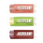 Hurraw! Grapefruit, Mint, Black Cherry Tinted Lip Balms, 3 Pack Bundle: Organic, Certified Vegan, Cruelty and Gluten Free. Non-GMO, 100% Natural. Bee, Shea, Soy & Palm Free. Made in USA