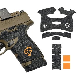 Handleitgrips Gun Grip Tape Compatible with Springfield Hellcat - Black Textured Rubber Pistol Grip Tape with Orange Insert, Easy Installation, Gun Parts & Accessories, Veteran Owned, Made in USA