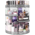 HEMTROY 360 Degree Rotating Makeup Organizer, Extra Large Capacity Cosmetic Storage Unit, Removable DIY 7 Layers Skincare Organizer, Acrylic Beauty Perfume Organizer for Vanity Countertop (Gray)