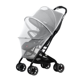 DUOMI Mosquito Net for Stroller,Encrypted Stroller Mosquito Net Full Cover with Double Zipper,Breathable & Foldable Netting for Baby Cover(White)