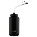 Pro Impact Squeezable Water Bottle Bendable Long Straw - LDPE BPA Free Plastic - Hydration for Baseball Hockey Gym MMA Yoga Boxing Cycling Softball Football Lacrosse (35.5 Oz.)