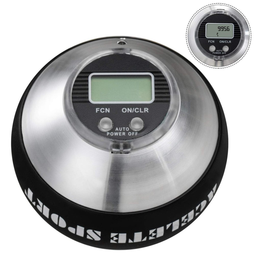 ACELETE Gyro Ball Wrist Exerciser Gyroscope Ball Forearm Strengthener for Stronger Wrist Bones and Muscle (Metal with Counter)