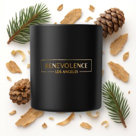 Benevolence LA Pine Scented Candle | Soy Christmas Candles, Black Candle for Home | Holiday Candles Gifts for Women and Men | Home Fragrance | Aromatherapy | Bathroom Freshener | 8oz, 45 Hour Burn