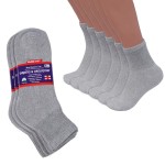 Diabetic Ankle Socks, Non-Binding Circulatory Doctor Approved Cushion Cotton Quarter Socks for Mens Womens (3 Pack Grey, Men\'s 10-13 Shoe Size 7-12)