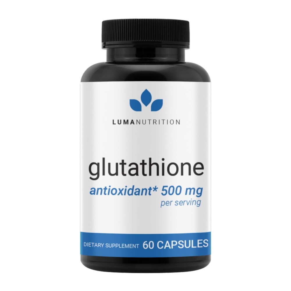 Luma Nutrition Premium Glutathione Supplement - 500mg - L-Glutathione - Antioxidant Support - Reduced - Liver Support - 60 Capsules