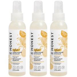 The Honest Company Conditioning Hair Detangler 3-Pack Leave-in Conditioner and Fortifying Spray Tear Free Cruelty-Free Hypoallergenic Citrus Vanilla Refresh 4 fl oz each pack of 3