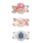 Flower Hair Clips Set-Cherrboll 3pcs Floral Hair Bow Accessories for Baby Girl Toddles Teen Gifts