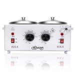 Double Wax Warmer Professional Electric Wax Heater Machine for Hair Removal, Dual Waxing Pot Paraffin Facial Skin Body SPA Salon Equipment with Adjustable Temperature Set