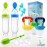 Food Feeder Baby Fruit Feeder Pacifier (3 Pcs) with 6 Different Sized Silicone Pacifiers 2 PCS Silicone Babies Food Dispensing Spoon 90ML with 2 Baby Spoons Bottle Brush Pacifier Clip
