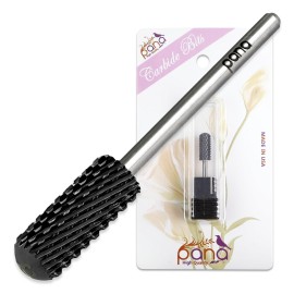 PANA 3/32 Small Smooth Round Top Safety Carbide Nail Drill Bit for Gel Polish & Acrylic Removal Nail Salon Manicure Pedicure Electric File Tools (Small Barrel - DLC Black, Extra Coarse)