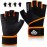HTZPLOO Workout Gloves for Men Women - Weight Lifting With Full Palm Pad, Strong Wrist Wraps Support, Enhanced Grip - Fitness, Training, Exercise (Black&Orange, Medium)