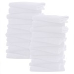 Sunny zzzZZ Ultra Soft 24 Pack Baby Washcloths - 10x10 Inches - Coral Fleece Extra Absorbent Wash Clothes for Babies, Infants and Toddlers - Sensitive Skin and Newborn - Ideal Baby - White