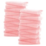 Sunny zzzZZ Ultra Soft 24 Pack Baby Washcloths - 10x10 Inches - Coral Fleece Extra Absorbent Wash Clothes for Babies, Infants and Toddlers - Sensitive Skin and Newborn - Ideal Baby - Pink