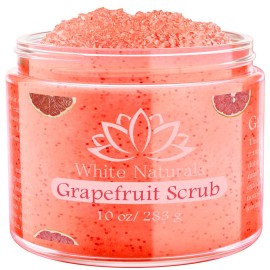 Organic Grapefruit Salt Scrub Moisturize & Soften Skin, Pure Natural Skincare Exfoliator, Shower Scrub For Exfoliating Dead Sea Cells, Body Scrubber & Face Cleanse, Infused Essential Oil & Nutrients