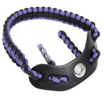 SUNYA Archery Bow Wrist Sling, 550 Paracord Strap Comfortable on Hand.100% Full Grain Leather Yoke, Multiple Camo Colors.Fit Compound Bow Stabilizer & Recurve. (Purple Magma 25)