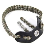 SUNYA Archery Bow Wrist Sling, 550 Paracord Strap Comfortable on Hand.100% Full Grain Leather Yoke, Multiple Camo Colors.Fit Compound Bow Stabilizer & Recurve. (Army Camo 28)