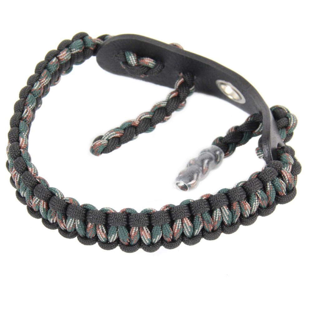 SUNYA Archery Bow Wrist Sling, 550 Paracord Strap Comfortable on Hand.100% Full Grain Leather Yoke, Multiple Camo Colors.Fit Compound Bow Stabilizer & Recurve. (Jungle Camo 21)