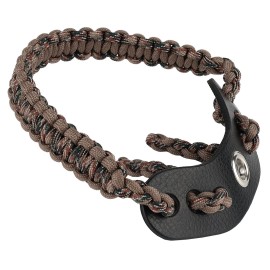 SUNYA Archery Bow Wrist Sling, 550 Paracord Strap Comfortable on Hand.100% Full Grain Leather Yoke, Multiple Camo Colors.Fit Compound Bow Stabilizer & Recurve.