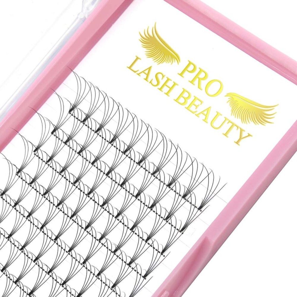 Premade Fans Eyelash Extensions 4D-C-0.10-15 Short Stem Premade Volume Eyelash Extensions .07 .10 C D Curl Pre made Lash Fans 9 to 20 mm Volume Lash Extensions (4D-C-0.10,15mm)