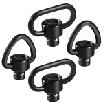 Bengor 4 Pack QD Sling Swivels, 1.25 Loop + D-Loop Quick-Disconnect Push Button for Two Point and Traditional Sling Swivel Mount Set