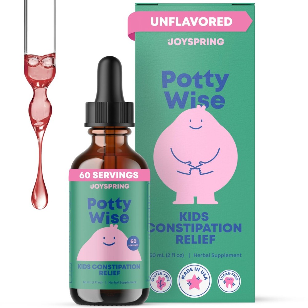 JoySpring Potty Wise - Gentle Digestive Support for Kids - Promotes Healthy Digestion with Senna & Elderberry - Vegan, Gluten-Free, Sugar-Free (2 fl oz) 60 Servings
