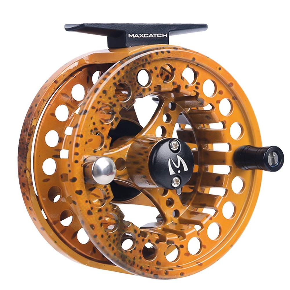 M MAXIMUMCATCH Maxcatch ECO Large Arbor Fly Fishing Reel (3/4wt 5/6wt 7/8wt) and Pre-Loaded Fly Reel with Line Combo (Fly Reel Brown Trout, 3/4 Weight)