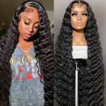 28 Inch Loose Wave Lace Front Wigs Human Hair 200% Density 13x4 HD Transparent Full Lace Frontal Wigs Human Hair 12A Loose Deep Wave Glueless Wigs Human Hair Pre Plucked for Black Women