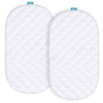 Waterproof Bassinet Mattress Pad Cover Compatible with Graco Sense2Snooze Bassinet, 2 Pack, Ultra Soft Surface, Breathable and Easy Care