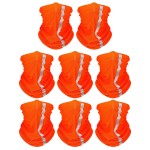 SATINIOR 8 Pcs Neck Gaiter, Reflective Cooling UV Protection Neon Bandana Breathable Face Mask for Men Women Cycling Skiing(Orange,Polyester)