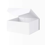 BLK&WH Gift Box 9x6.5x3.8 Inches, White Gift Box, Bridesmaid Proposal Box, Collapsible Box with Magnetic Closure Lid for Gift Packaging (Glossy White)