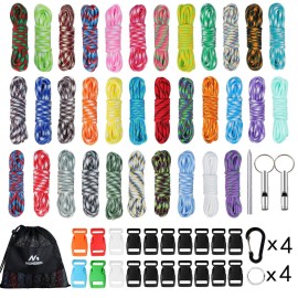 MONOBIN Paracord Combo Kits - 550 Type III Parachute Cord - Bracelet Crafting Kits, Survival Rope Making lanyards,Dog Collar,Bracelet (340FT)