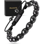 MagnetRX Magnetic Hematite Bracelet - Max Strength Magnet Stones - Magnetic Beaded Bracelets for Men and Women (Bali 8mm Bead)