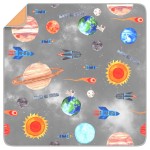 BABYBOET Splat Mat for Baby - Under High Chair Floor Mat Protects Wood, Vinyl and Carpet from Spills - Waterproof 4 Layer Baby Mat with Anti-Skid Backing Deters Bunching and Sliding (51 x 51)