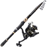 PLUSINNO Fishing Rod and Reel Combo,Fishing Pole,Telescopic Fishing Rod Kit with Spinning Reel, Telescopic Fishing Pole with Carrier Bag for Freshwater Saltwater for Men Women