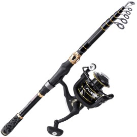 PLUSINNO Fishing Rod and Reel Combo,Fishing Pole,Telescopic Fishing Rod Kit with Spinning Reel, Telescopic Fishing Pole with Carrier Bag for Freshwater Saltwater for Men Women