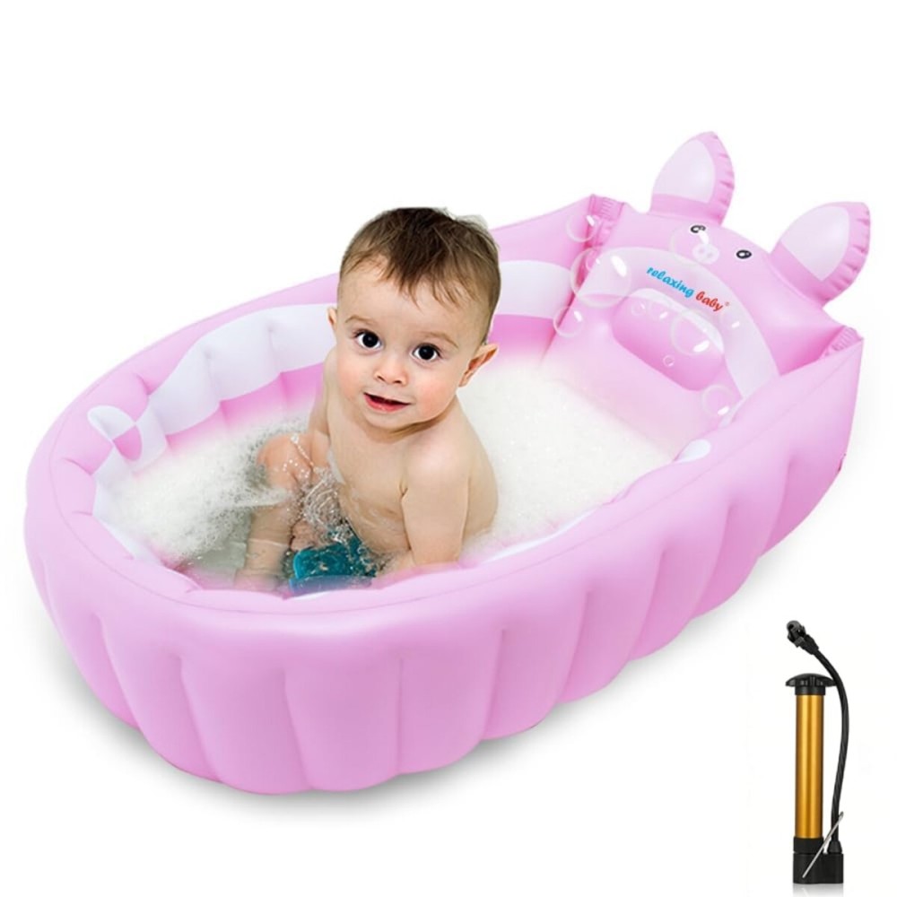 Relaxing Baby | Inflatable Baby Bathtub,Newborn Bathtub Seat for Infant,Non-Slip Baby Pool for Sitting up,Foldable Toddler Tub Shower,Portable Travel Bath for Kids 0-6 Year