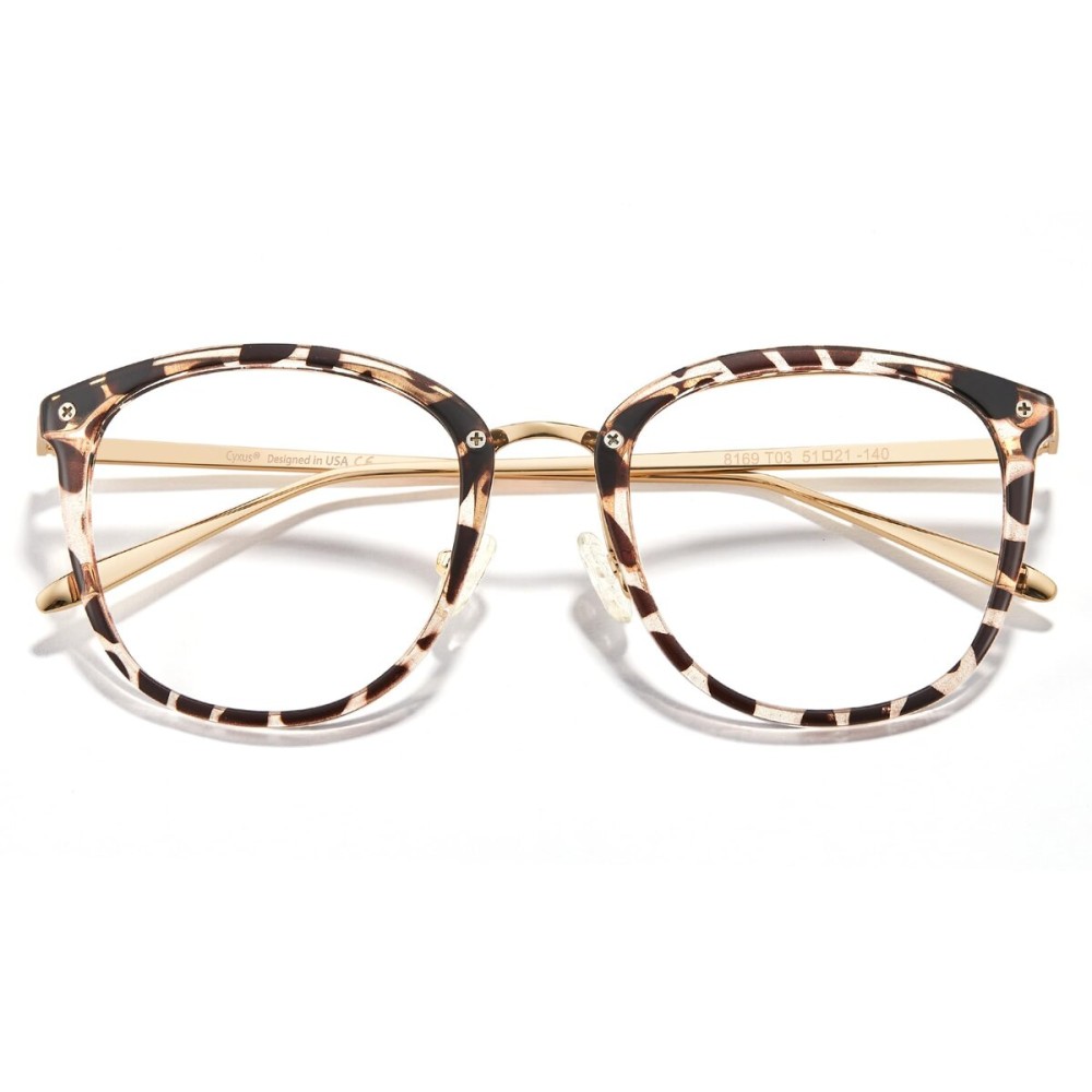 Cyxus Blue Light Glasses for Woman, Reduce Eye Strain Ideal for Office Working, Studying Ultra-Light TR90 for All-Day Comfort